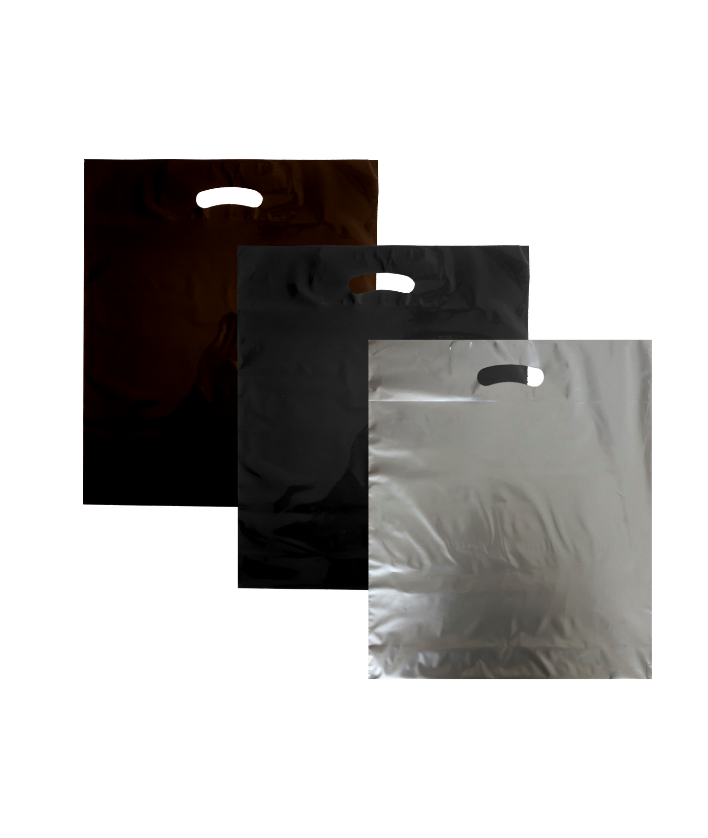 PE-Tragetaschen - braun, schwarz, silber