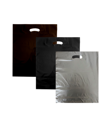 PE-Tragetaschen - braun, schwarz, silber