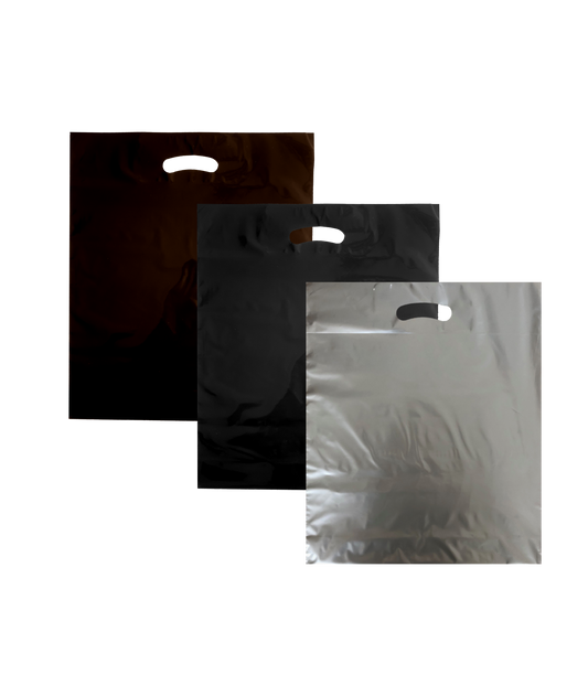 PE-Tragetaschen - braun, schwarz, silber