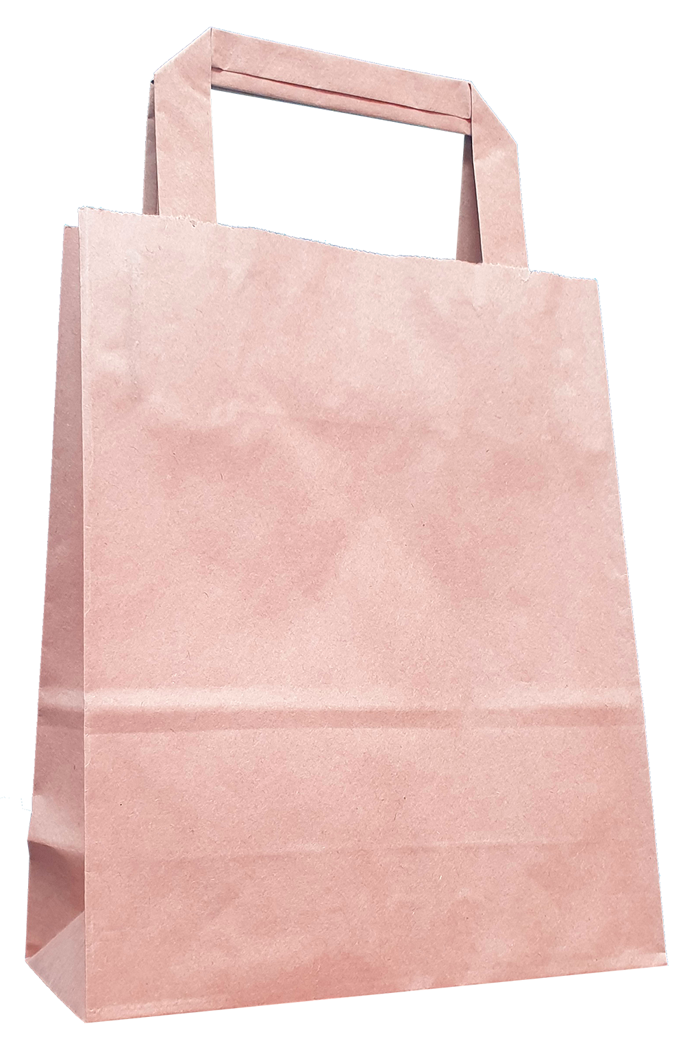 Braune Papiertragetasche mit Flachhenkeln und verstärkten Blatt-Innenflachhenkeln