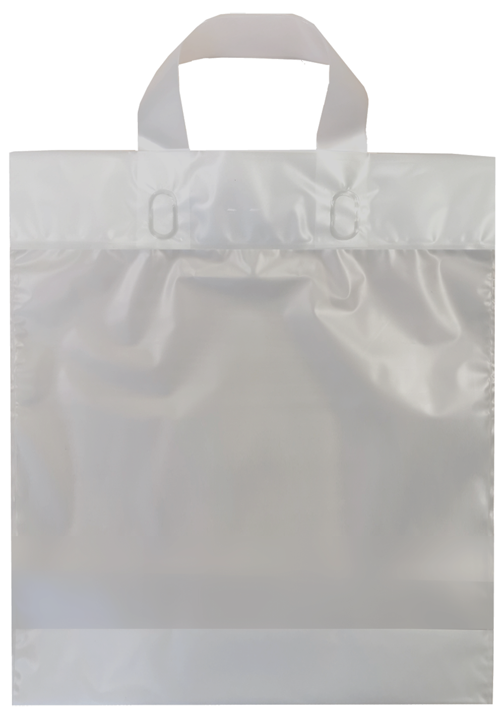 Transparente Schlaufentragetasche aus HDPE - Naturfarben und robust