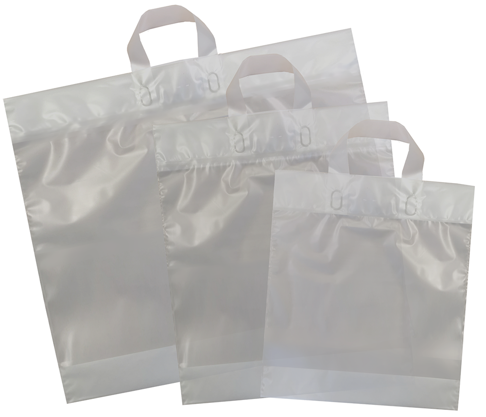 Transparente Schlaufentragetasche aus HDPE - Naturfarben und robust