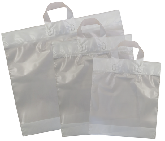 Transparente Schlaufentragetasche aus HDPE - Naturfarben und robust